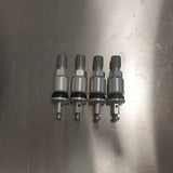 Chevrolet style Aluminum Valve Stem Caps With Square Cut base - R&P Motorsports and Coatings
